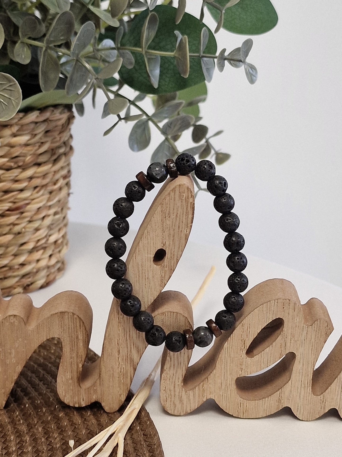 Notre Collection de Bijoux - Bracelet Masculin Perle Naturelle Noir