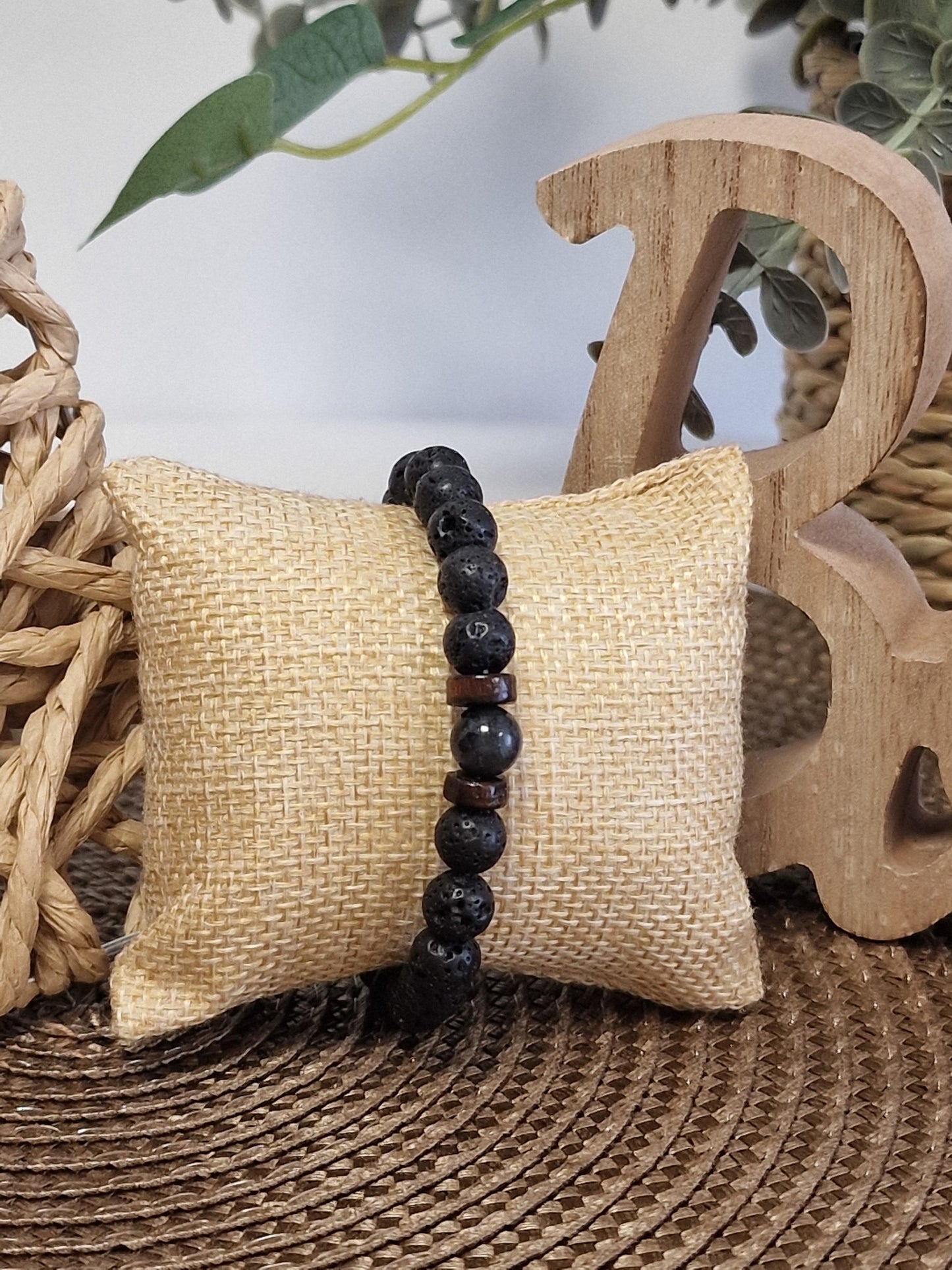 Notre Collection de Bijoux - Bracelet Masculin Perle Naturelle Noir