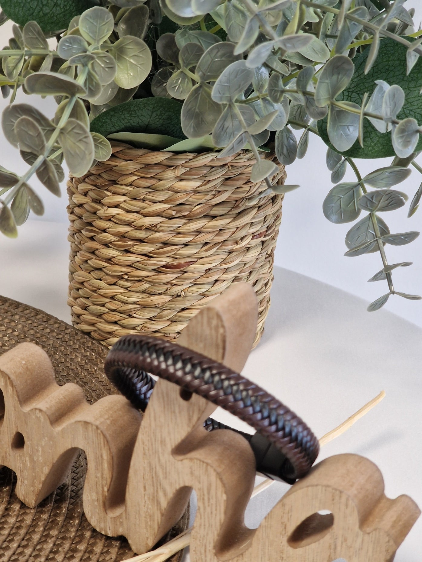 Notre Collection de Bijoux - Bracelet Masculin Tressé Tabac