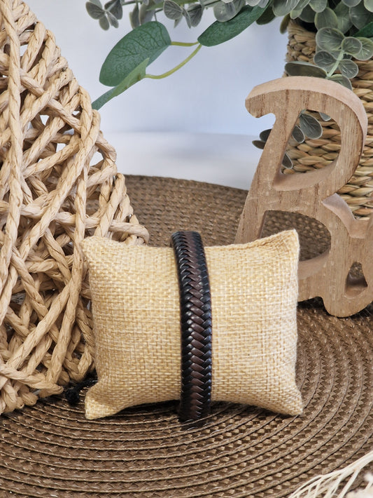 Notre collection de Bijoux - Bracelet Masculin Tressé Tabac