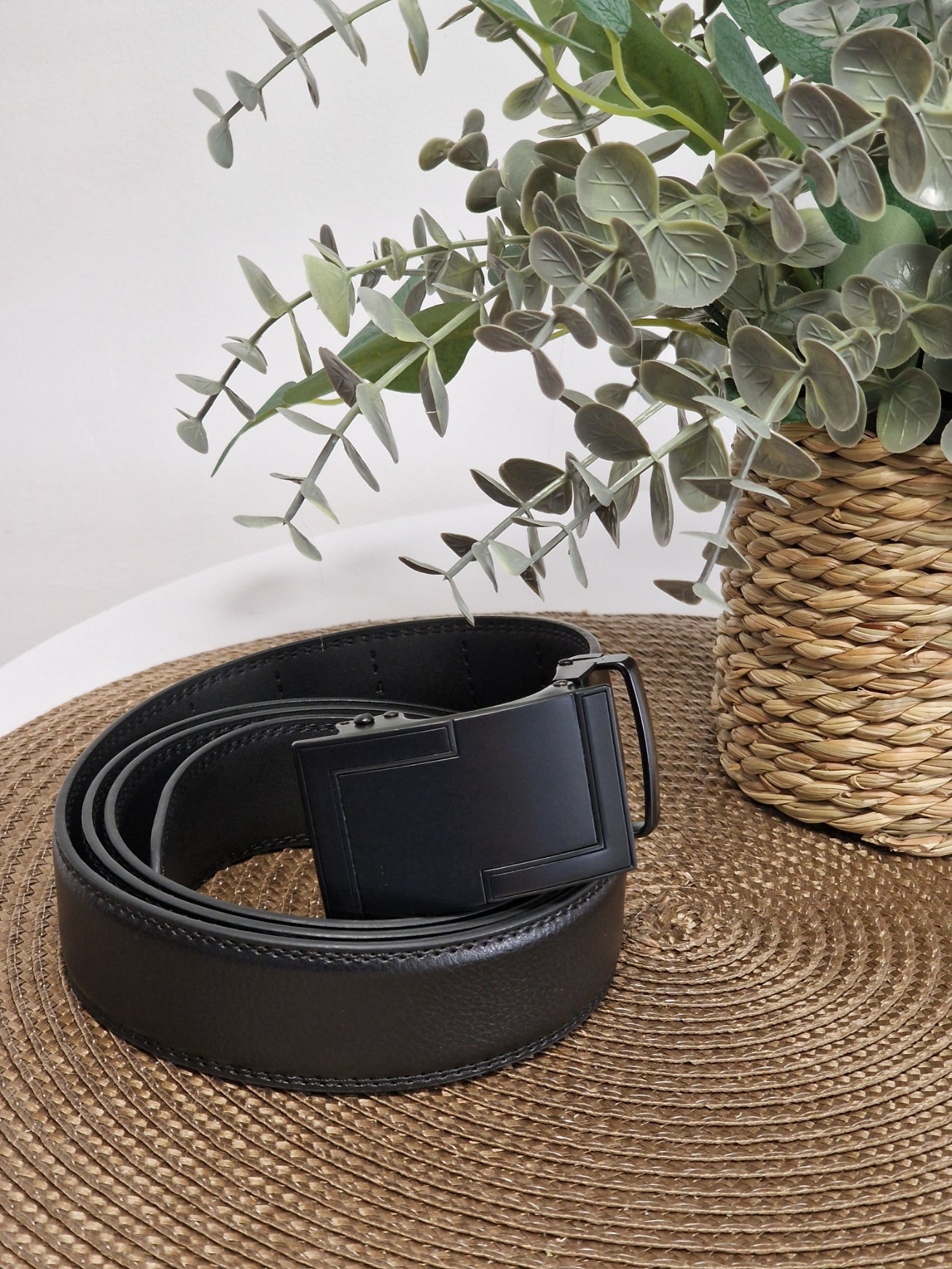 Ceinture Automatique en Cuir Vachette Noir