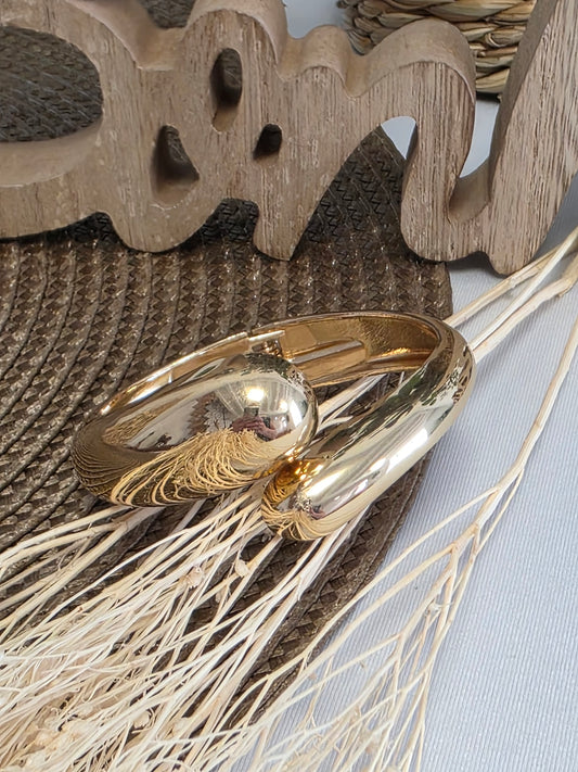 Notre Collection de Bijoux - Bracelet Manchette Doré