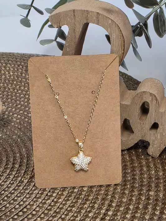 Notre Collection de Bijoux - Pendentif Etoilé Doré