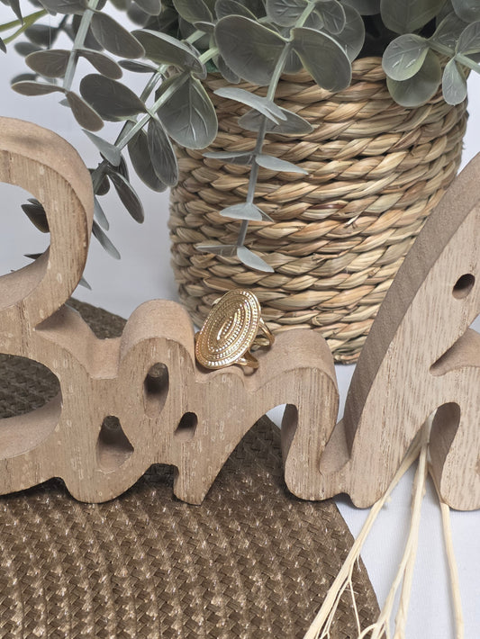 Notre Collection de Bijoux - Bague Doré Texturé Forme Ovale