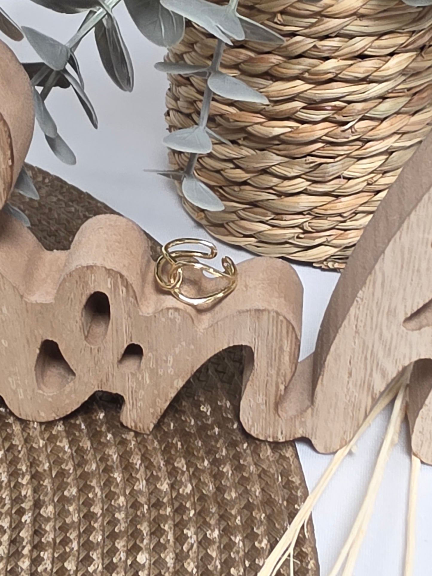 Notre Collection de Bijoux - Bague Design Chaine Doré