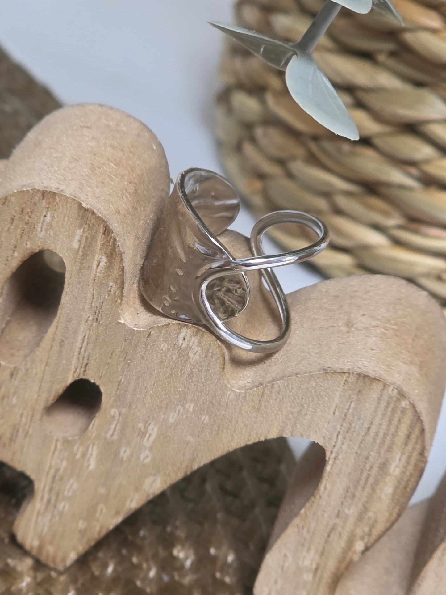 Notre Collection de Bijoux - Bague Feuille Ondulée Argenté