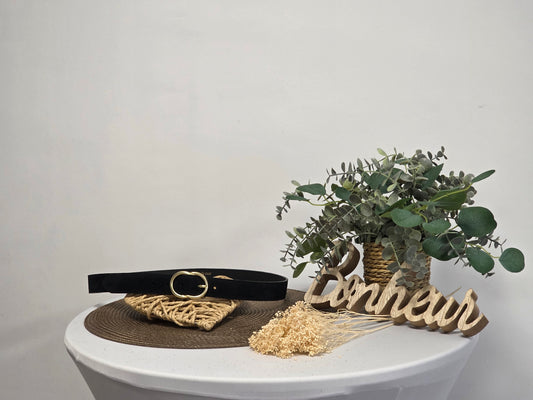 Ceinture Croûte de Cuir Noir