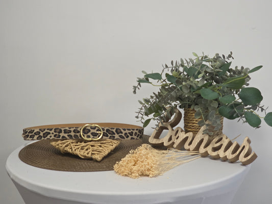 Ceinture Croûte de Cuir Léopard