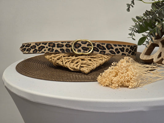 Ceinture Croûte de Cuir Léopard