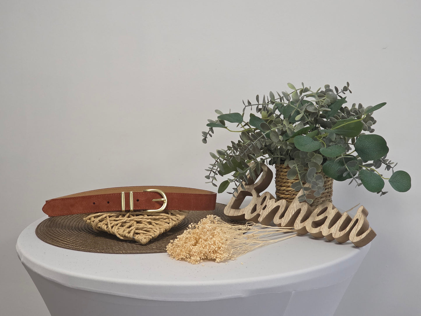 Ceinture Croûte de Cuir Rouille