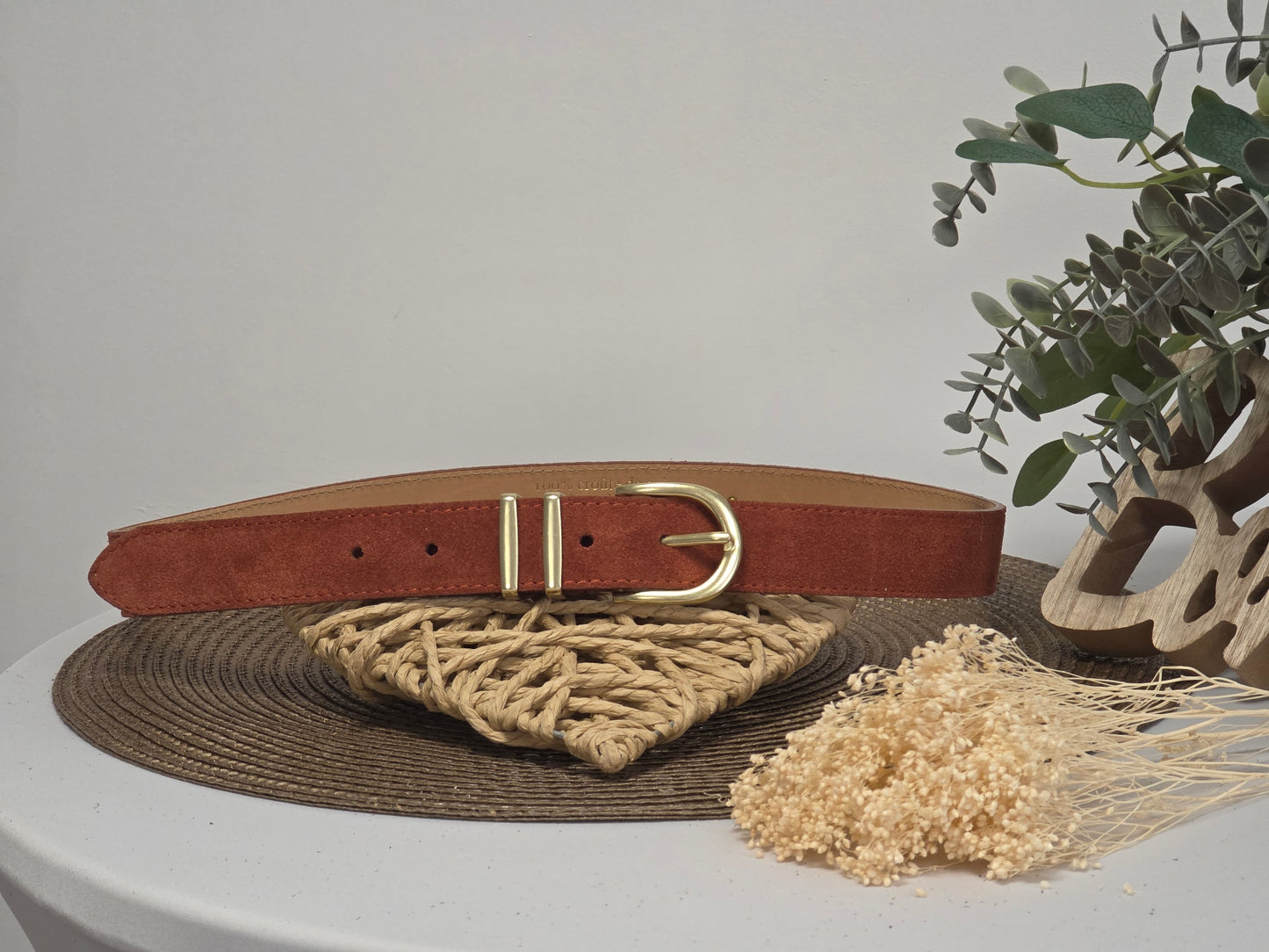 Ceinture Croûte de Cuir Rouille