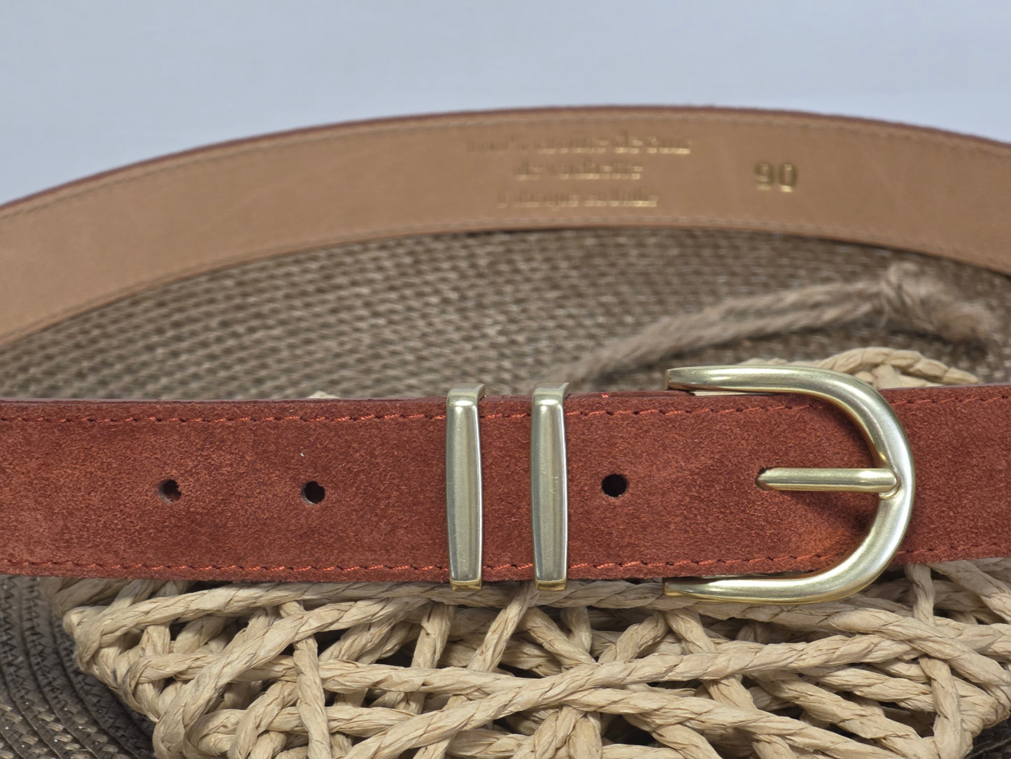 Ceinture Croûte de Cuir Rouille