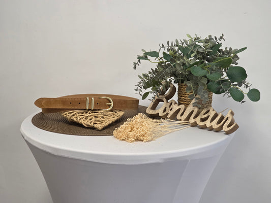 Ceinture Croûte de Cuir Camel