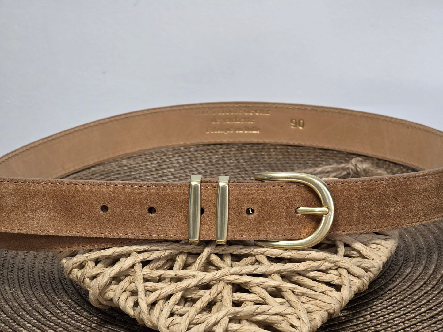 Ceinture Croûte de Cuir Camel