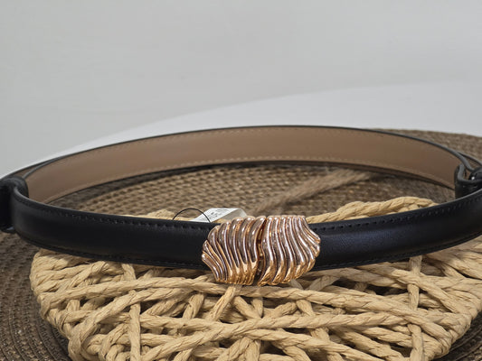 Ceinture Croûte de Cuir Noir