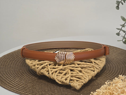 Ceinture Croûte de Cuir Camel