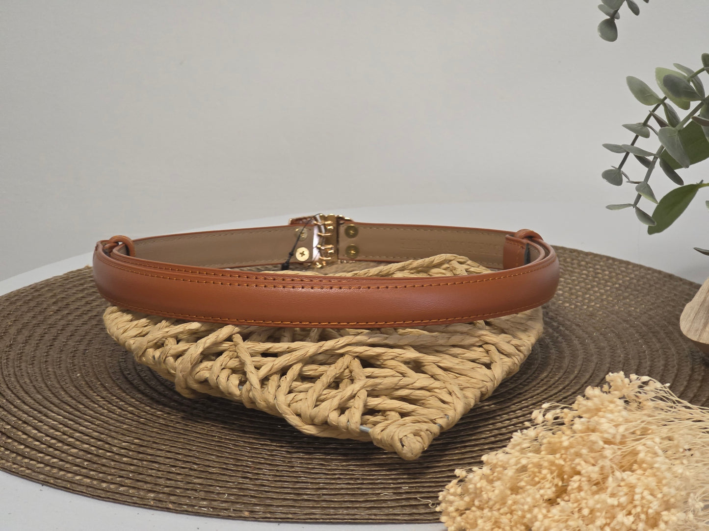 Ceinture Croûte de Cuir Camel