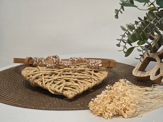 Ceinture Croûte de Cuir Taupe