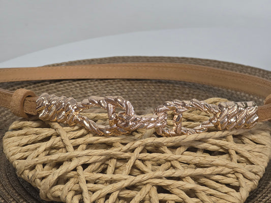 Ceinture Croûte de Cuir Taupe