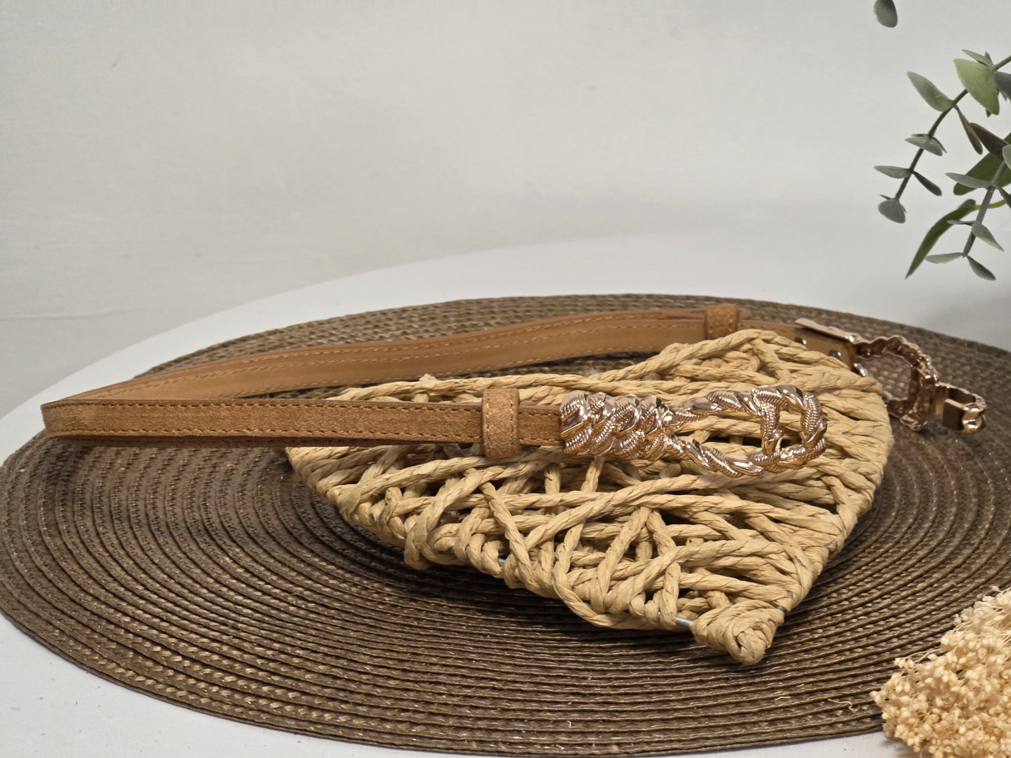 Ceinture Croûte de Cuir Taupe