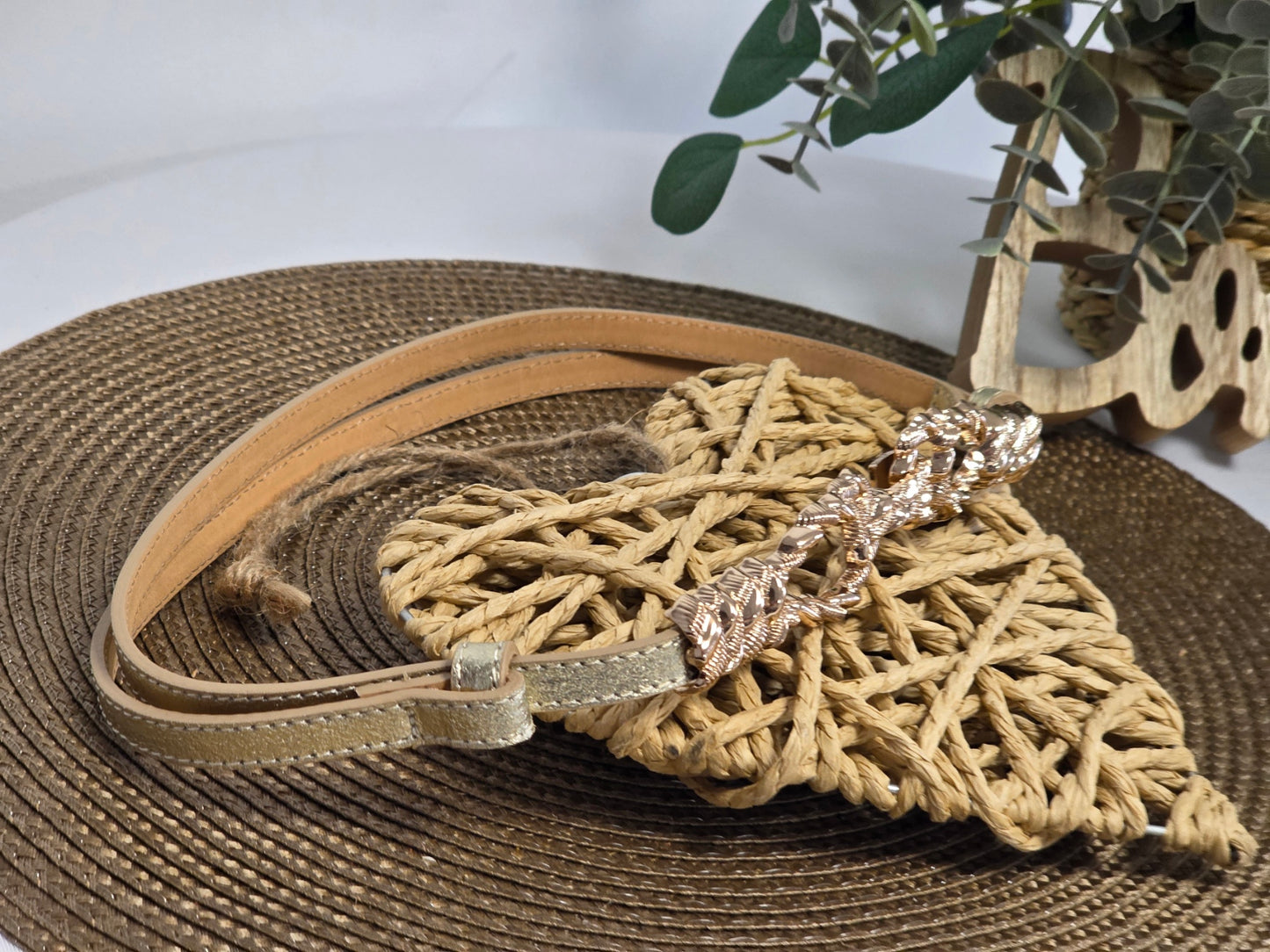 Ceinture Croûte de Cuir Doré