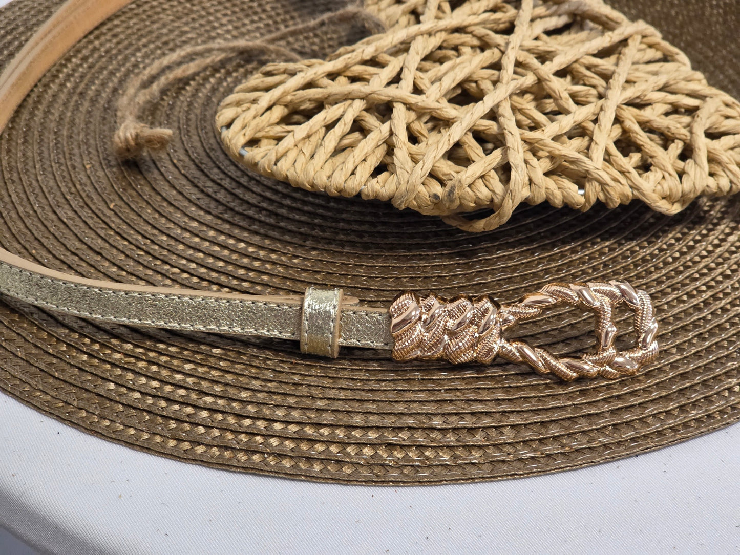 Ceinture Croûte de Cuir Doré