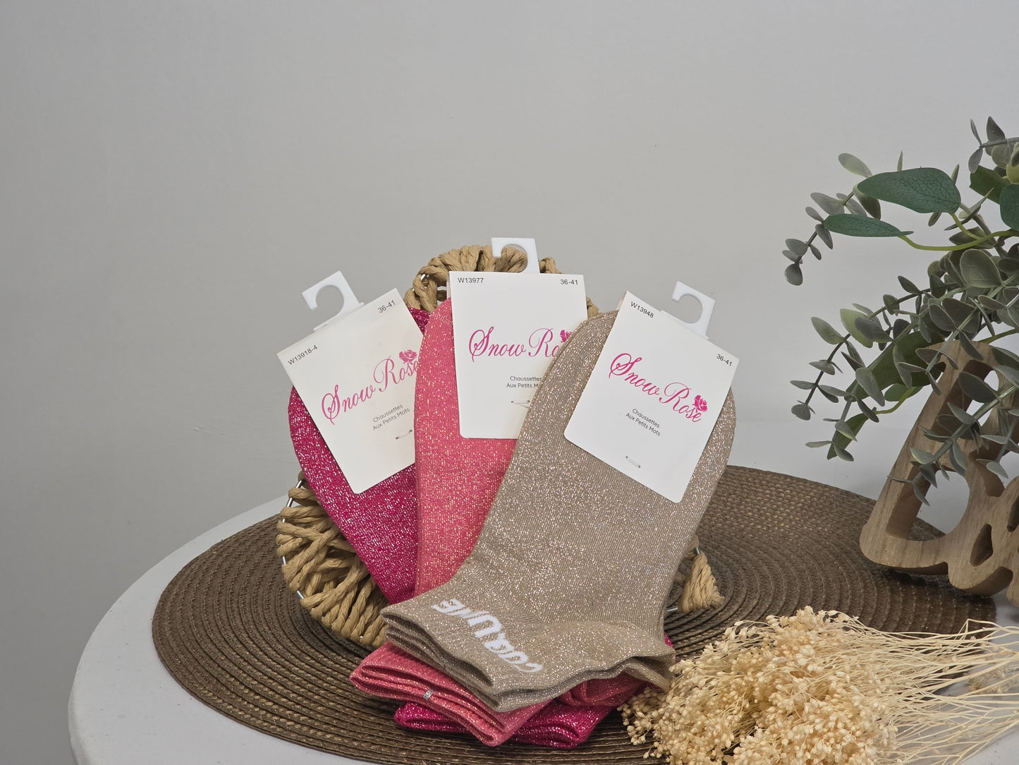 Trio Box Set of Glittery Pin Socks