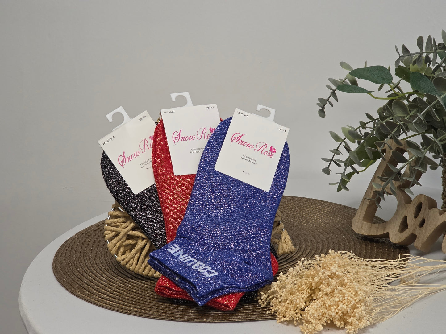 Naughty Glittery Socks Trio Set