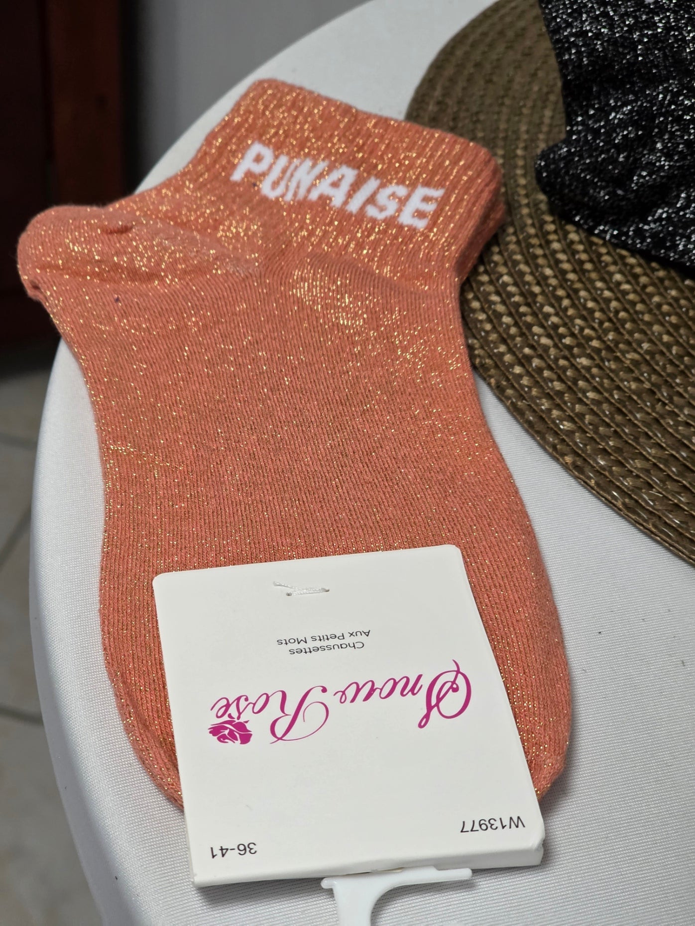 Coffret Trio Socquettes Pailletées Punaise