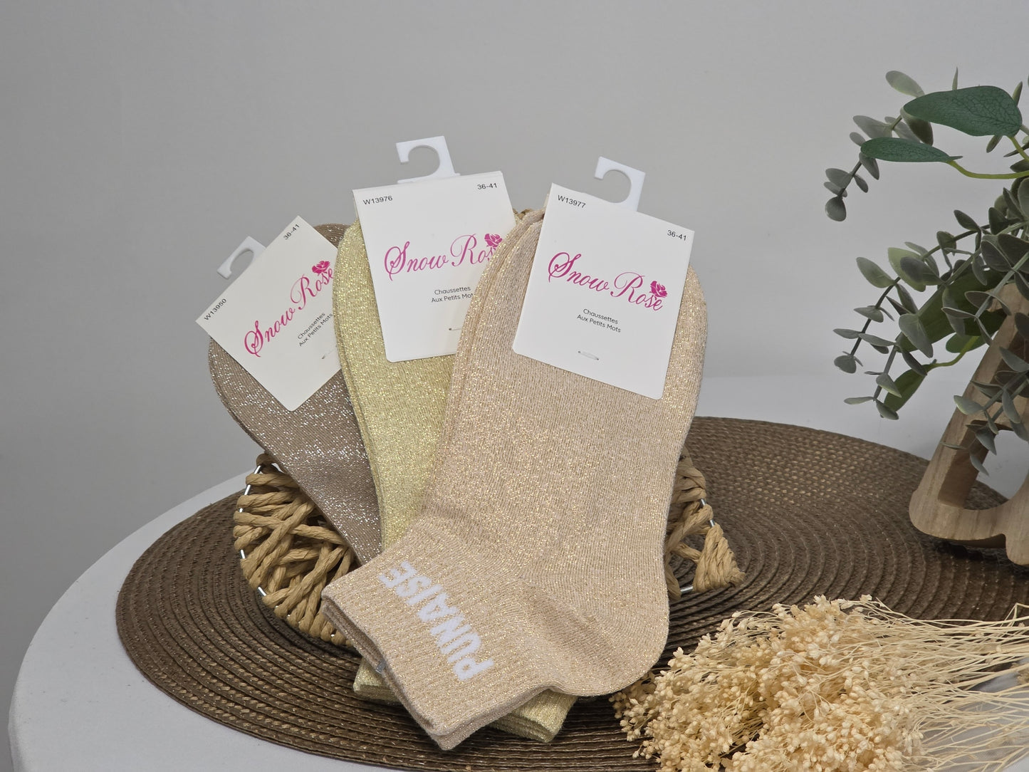 Trio Box Set of Glittery Pin Socks