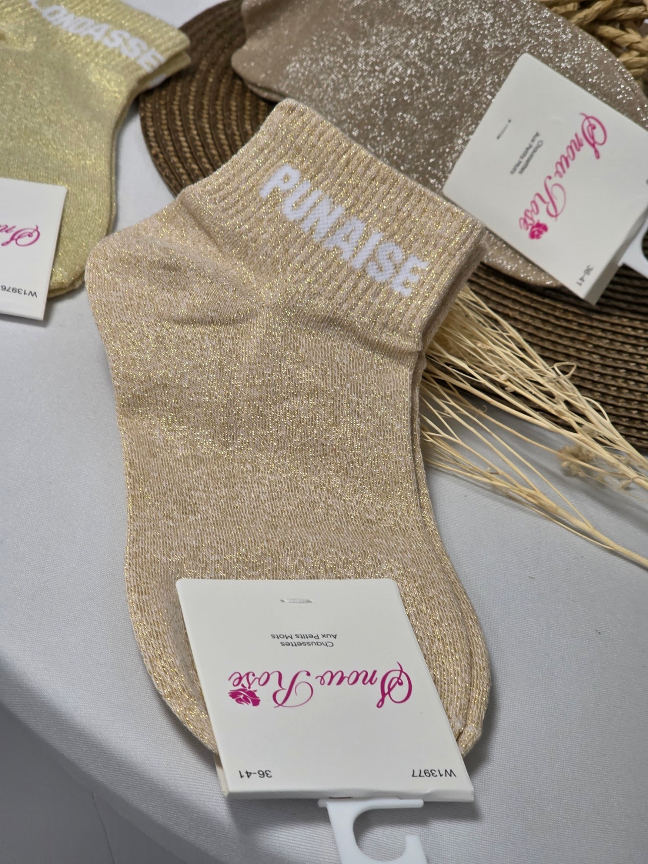 Trio Box Set of Glittery Pin Socks