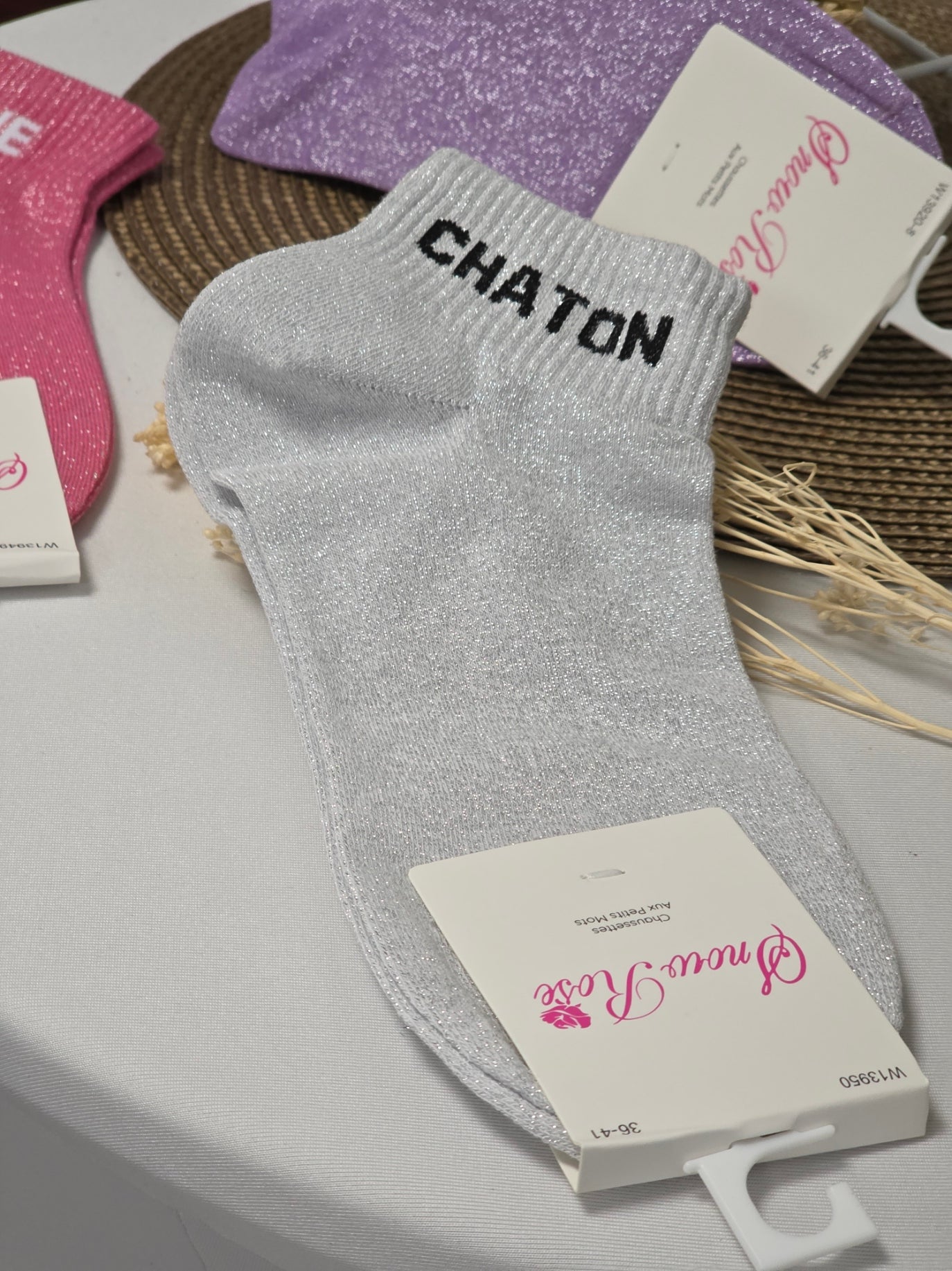 Kitten Glitter Socks Trio Set