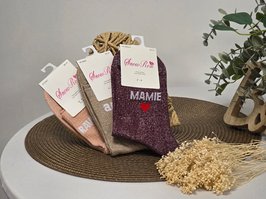 Coffret Trio Chaussettes Pailletées Mamie Amour