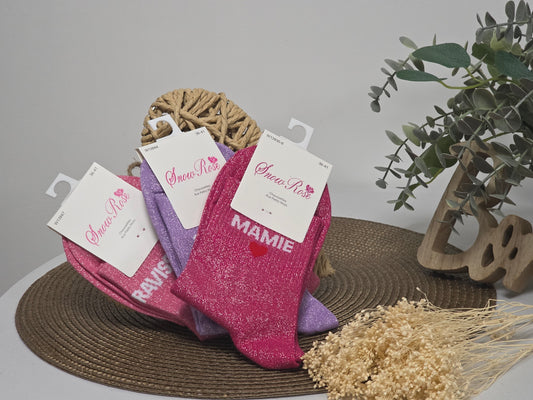 Coffret Trio Chaussettes Pailletées Mamie Fascinante