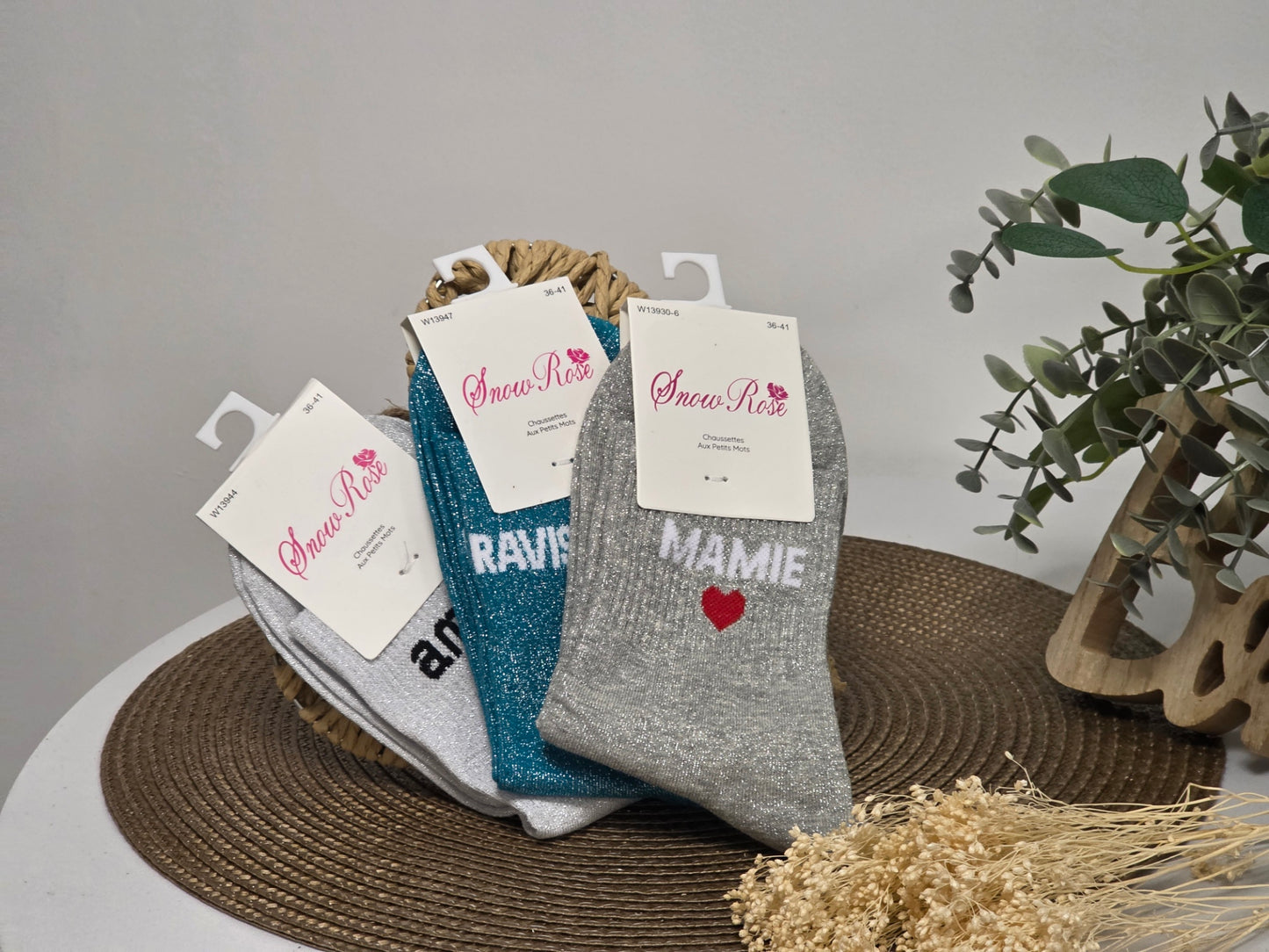 Coffret Trio Chaussettes Pailletées Mamie Ravissante