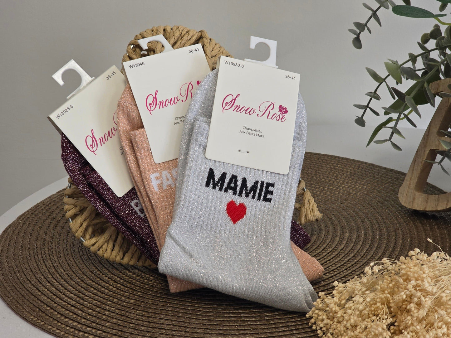 Coffret Trio Chaussettes Pailletées Mamie Fascinante