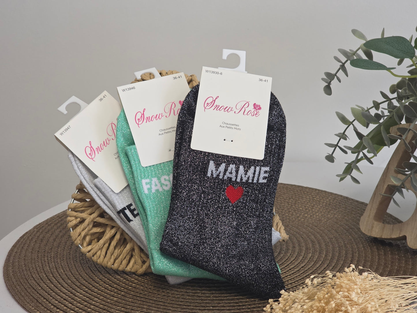 Fascinating Granny Glitter Socks Trio Set