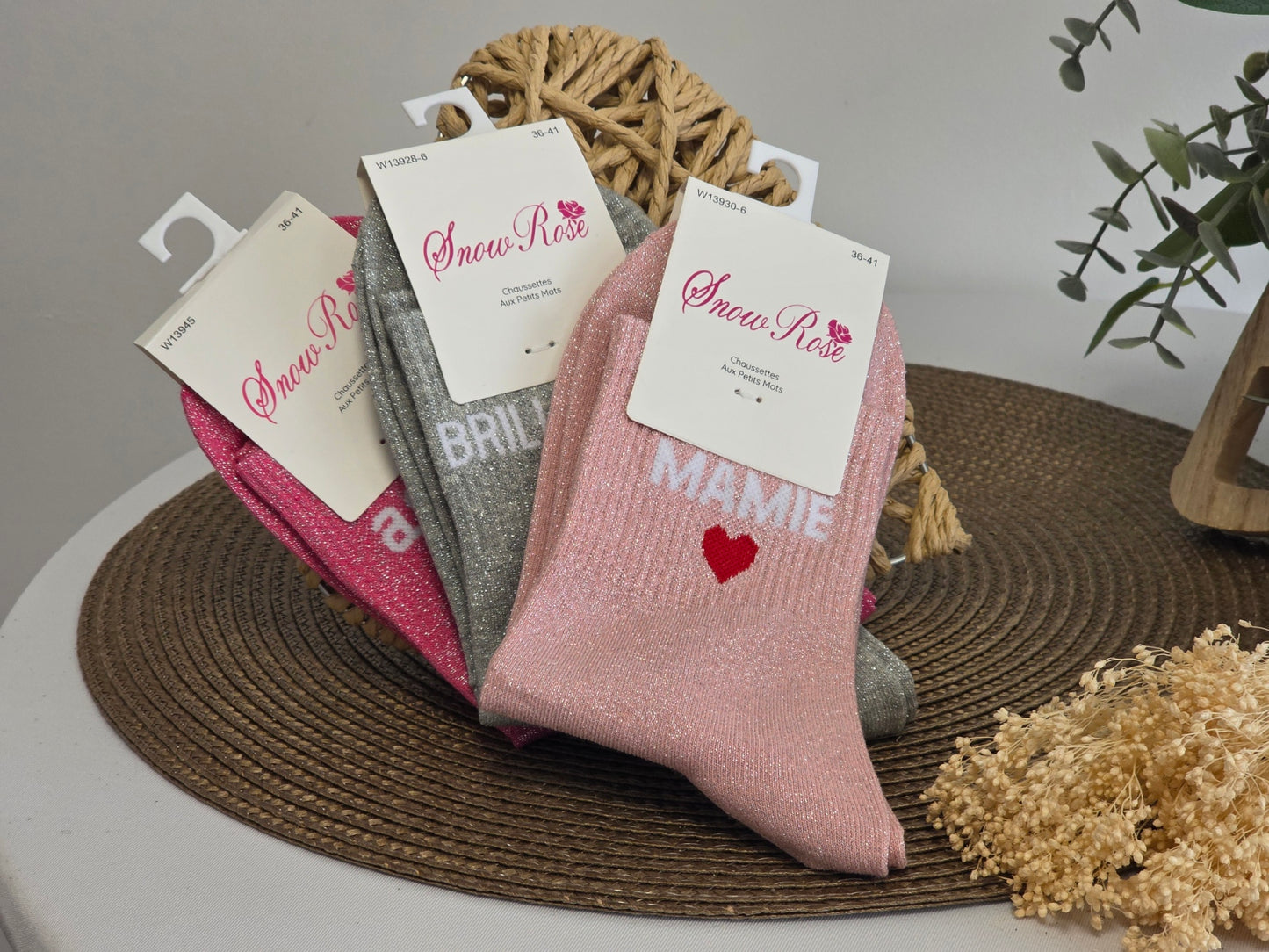 Coffret Trio Chaussettes Pailletées Mamie Brillante