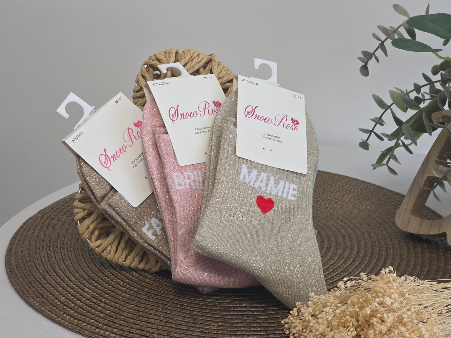 Coffret Trio Chaussettes Pailletées Mamie Brillante