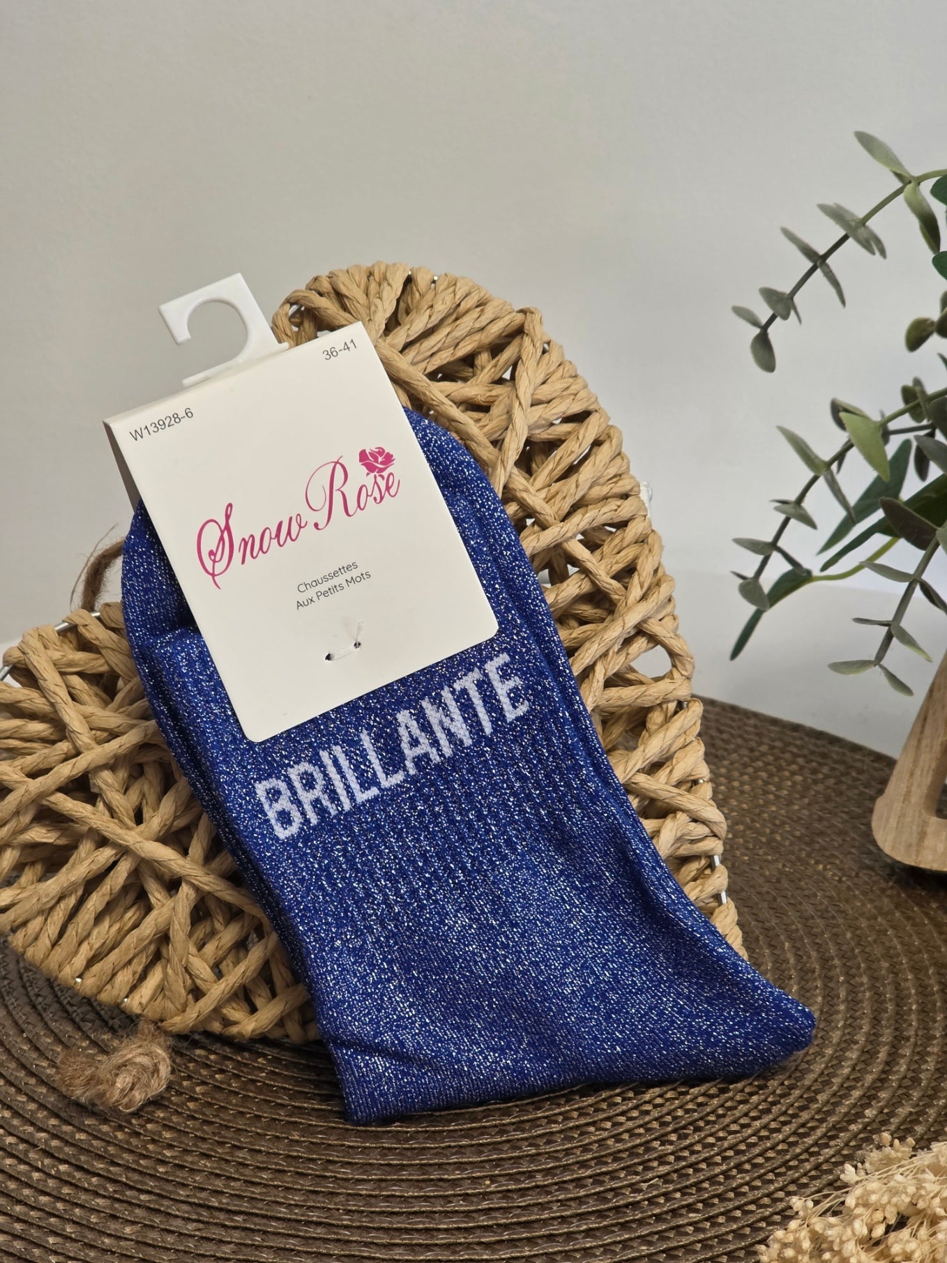 BRILLANTE - Chaussette à Paillette Bleu