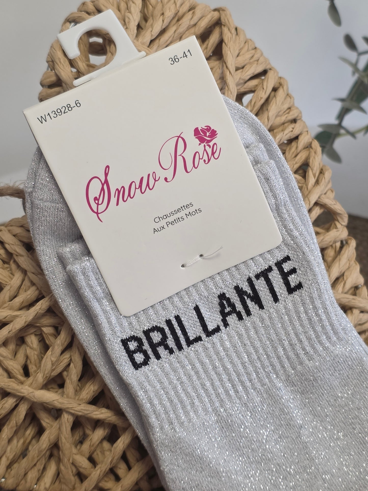 BRILLANTE - Chaussette à Paillette Grise