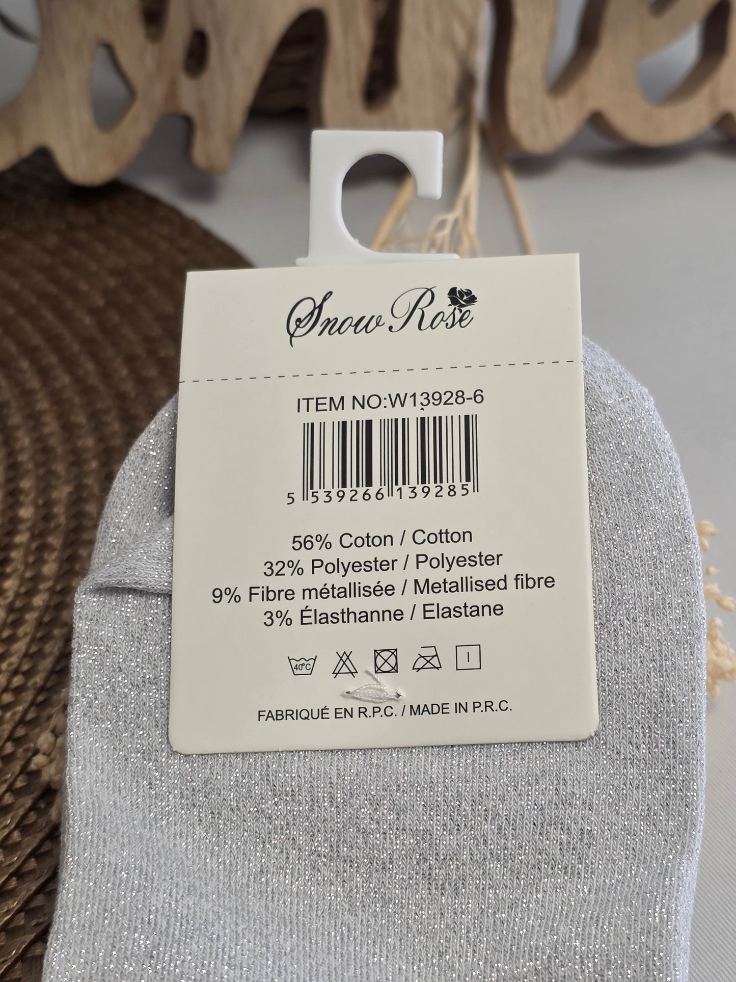 BRILLANTE - Chaussette à Paillette Grise