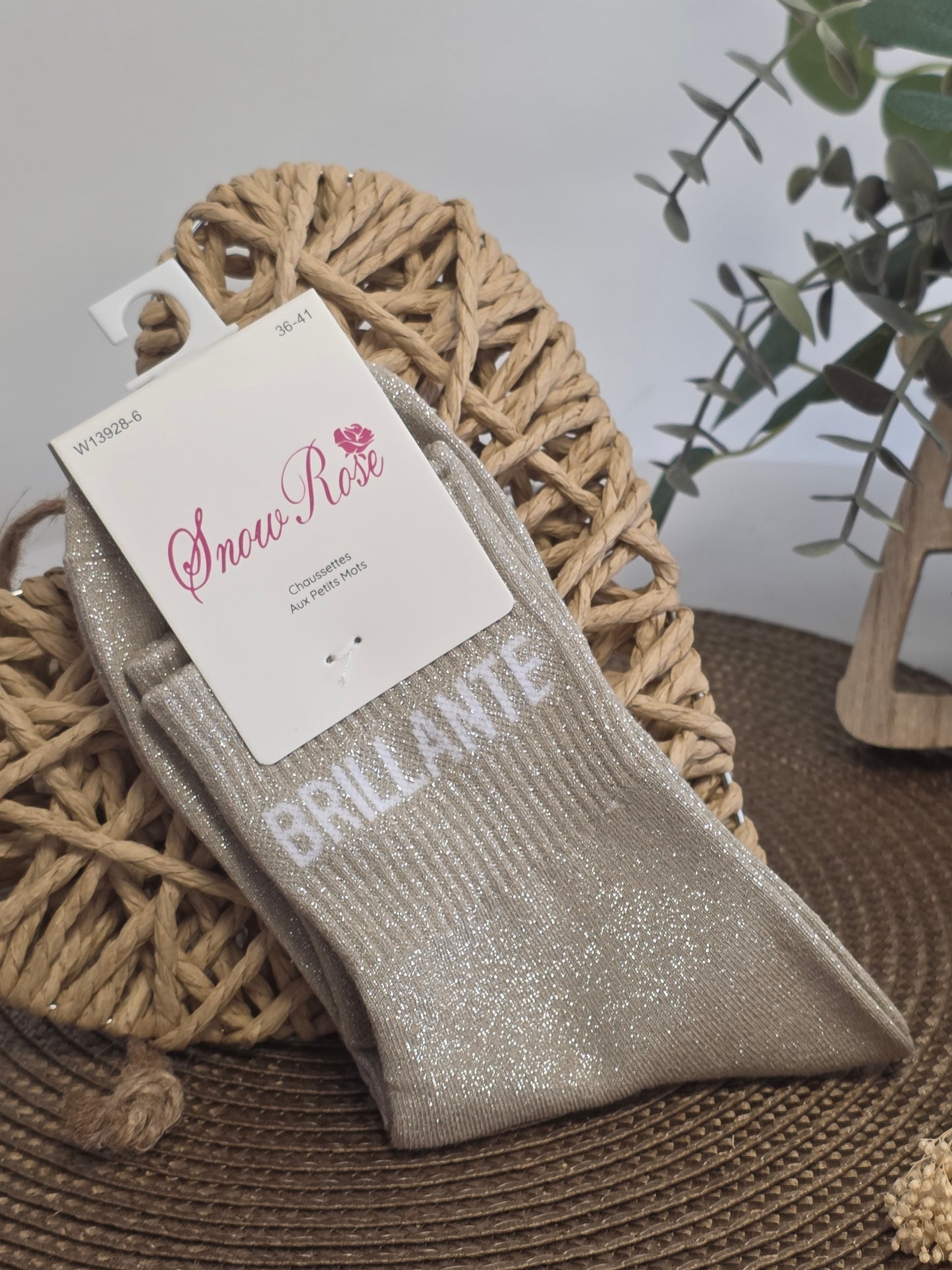BRILLANTE - Chaussette à Paillette Beige