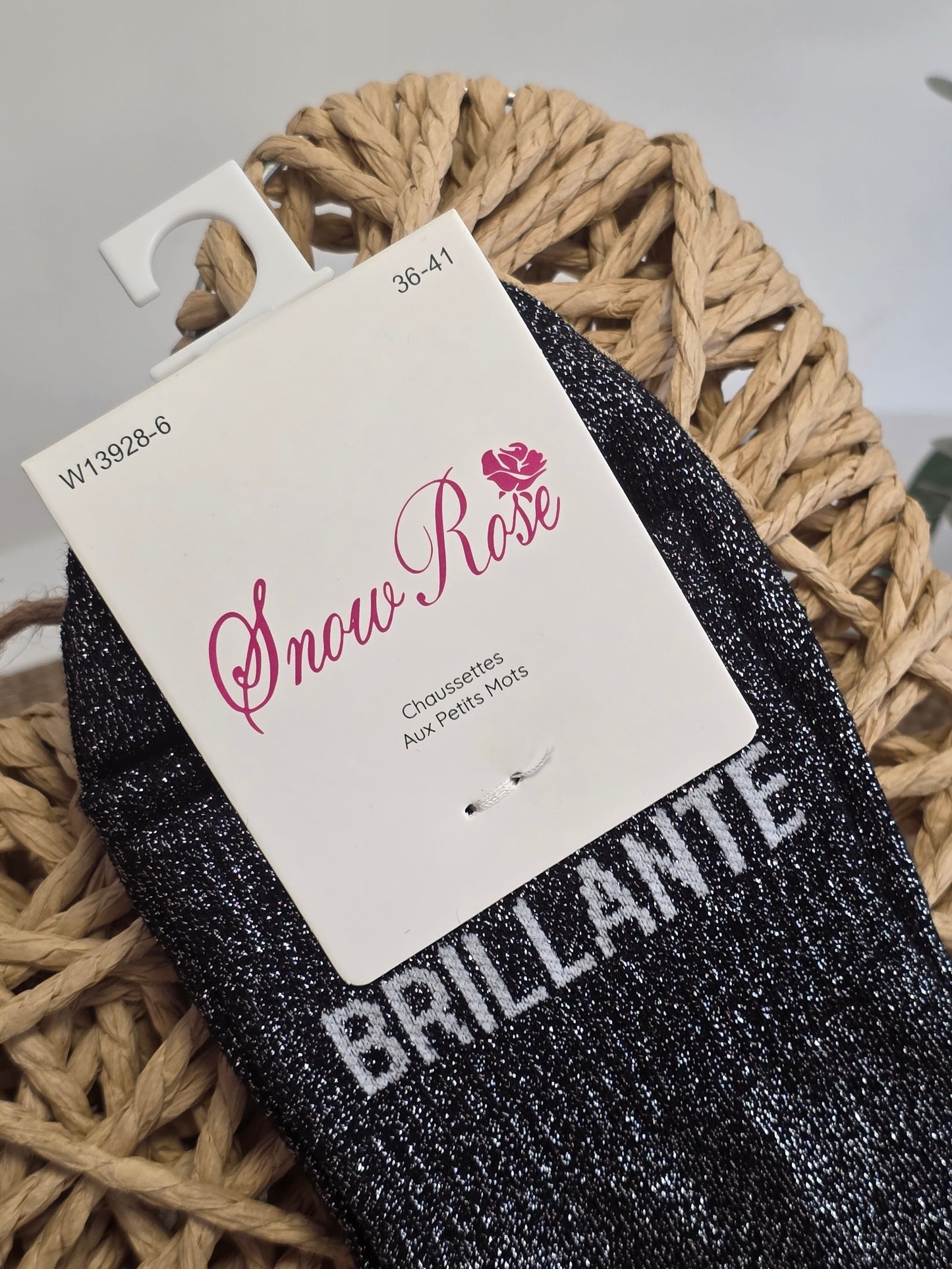 BRILLANTE - Chaussette à Paillette Noir