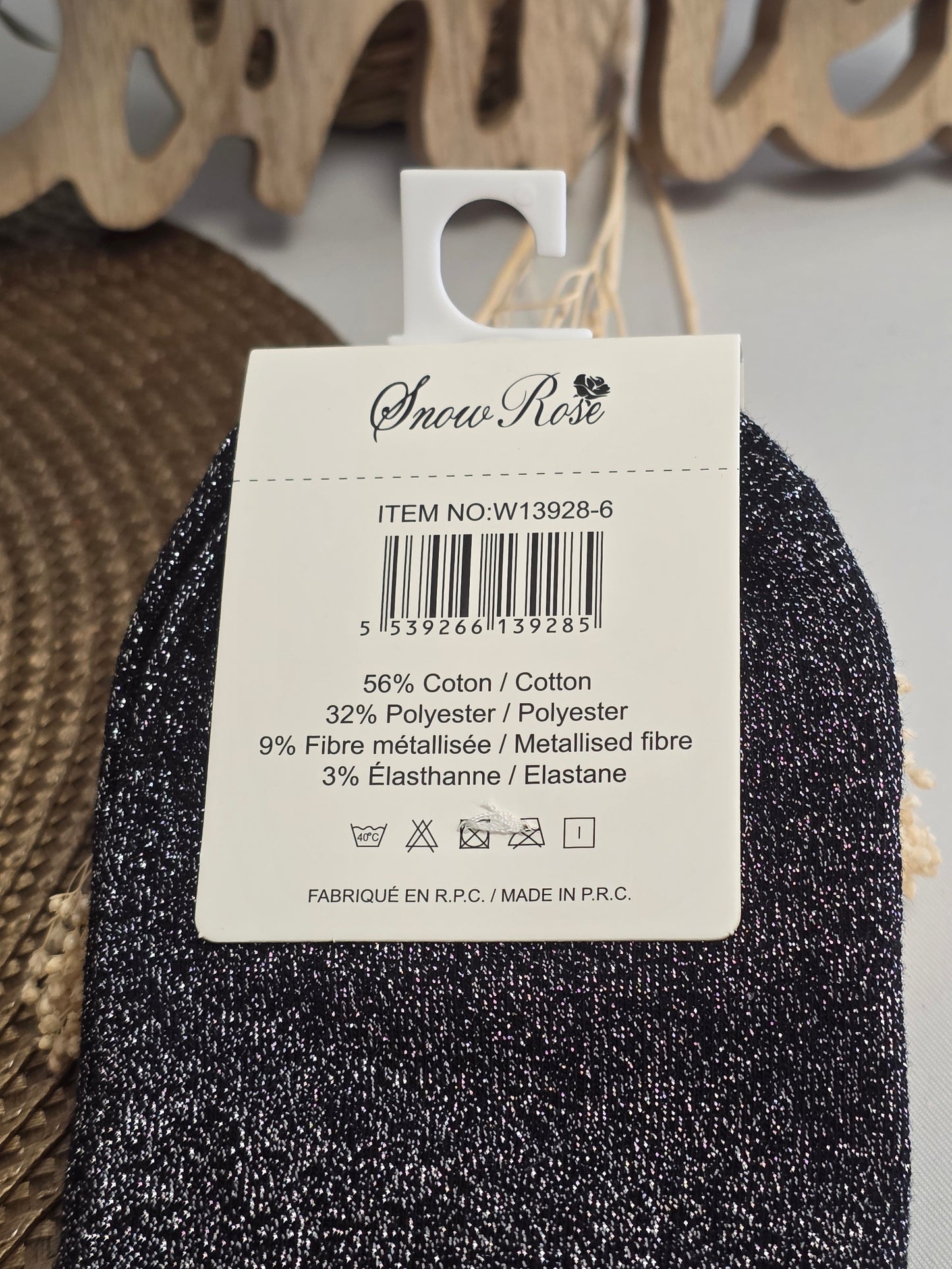 BRILLANTE - Chaussette à Paillette Noir