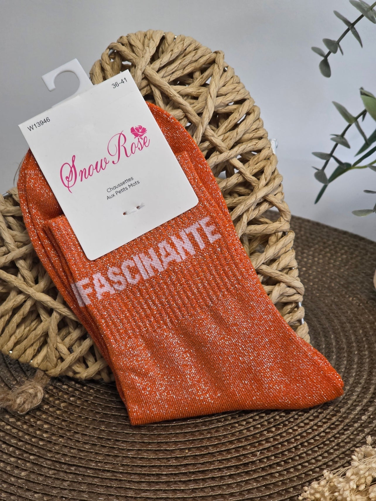 FASCINANTE - Chaussette à Paillette Orange