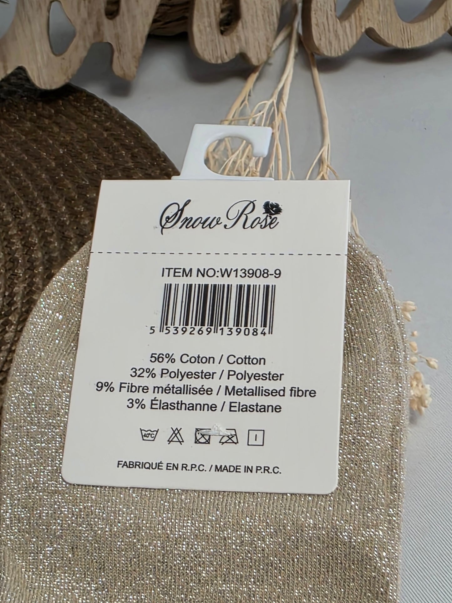 CONNASSE - Chaussette à Paillette Beige