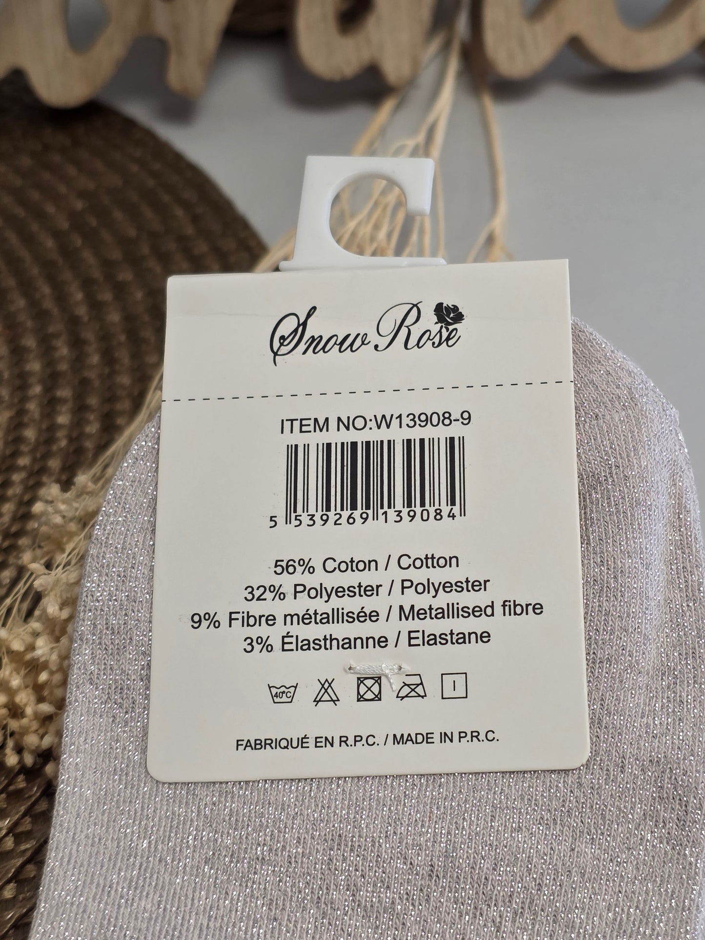 CONNASSE - Chaussette à Paillette Rose Pâle