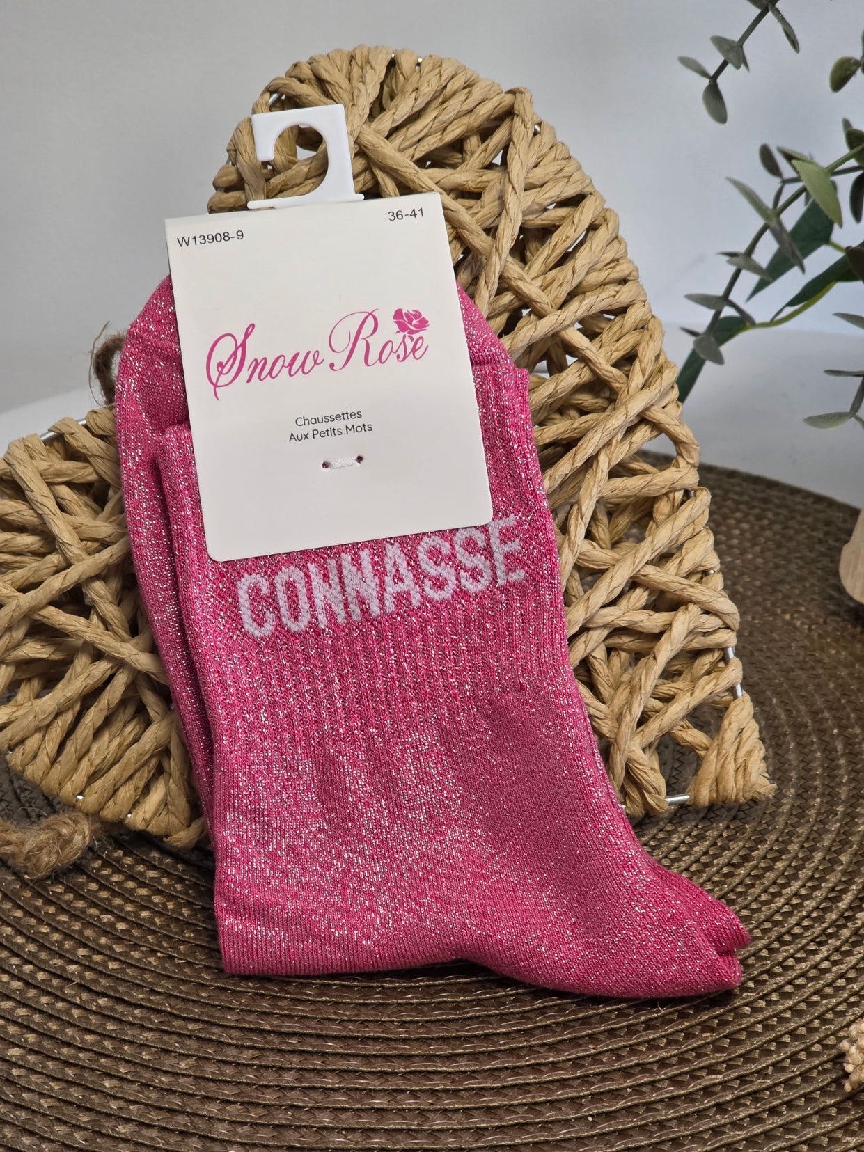 CONNASSE - Chaussette à Paillette Rose