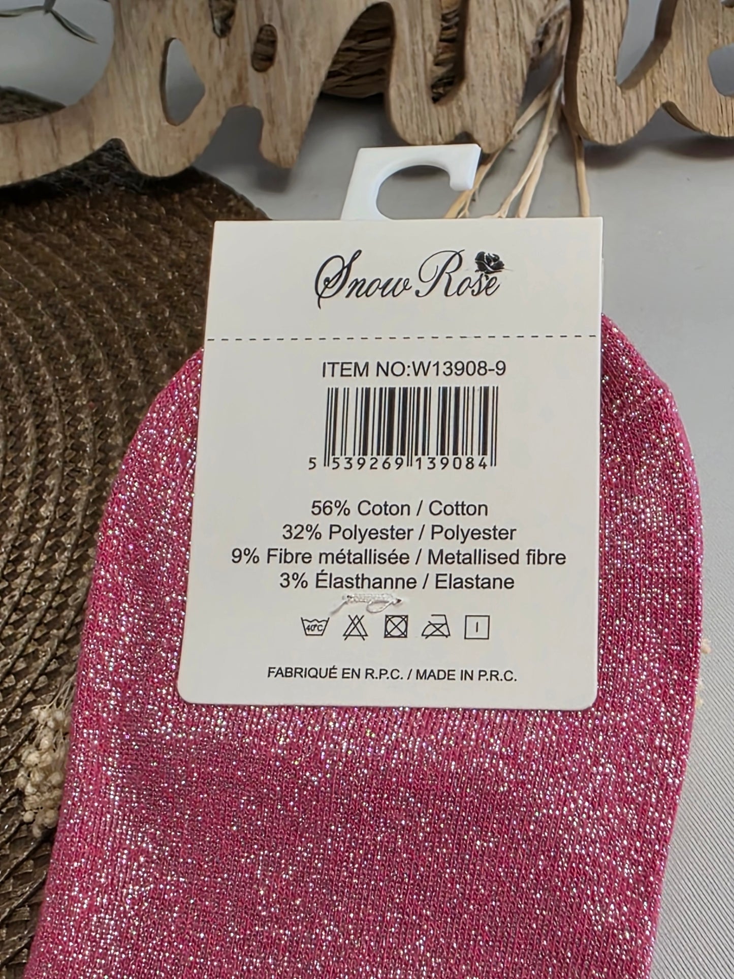 CONNASSE - Chaussette à Paillette Rose